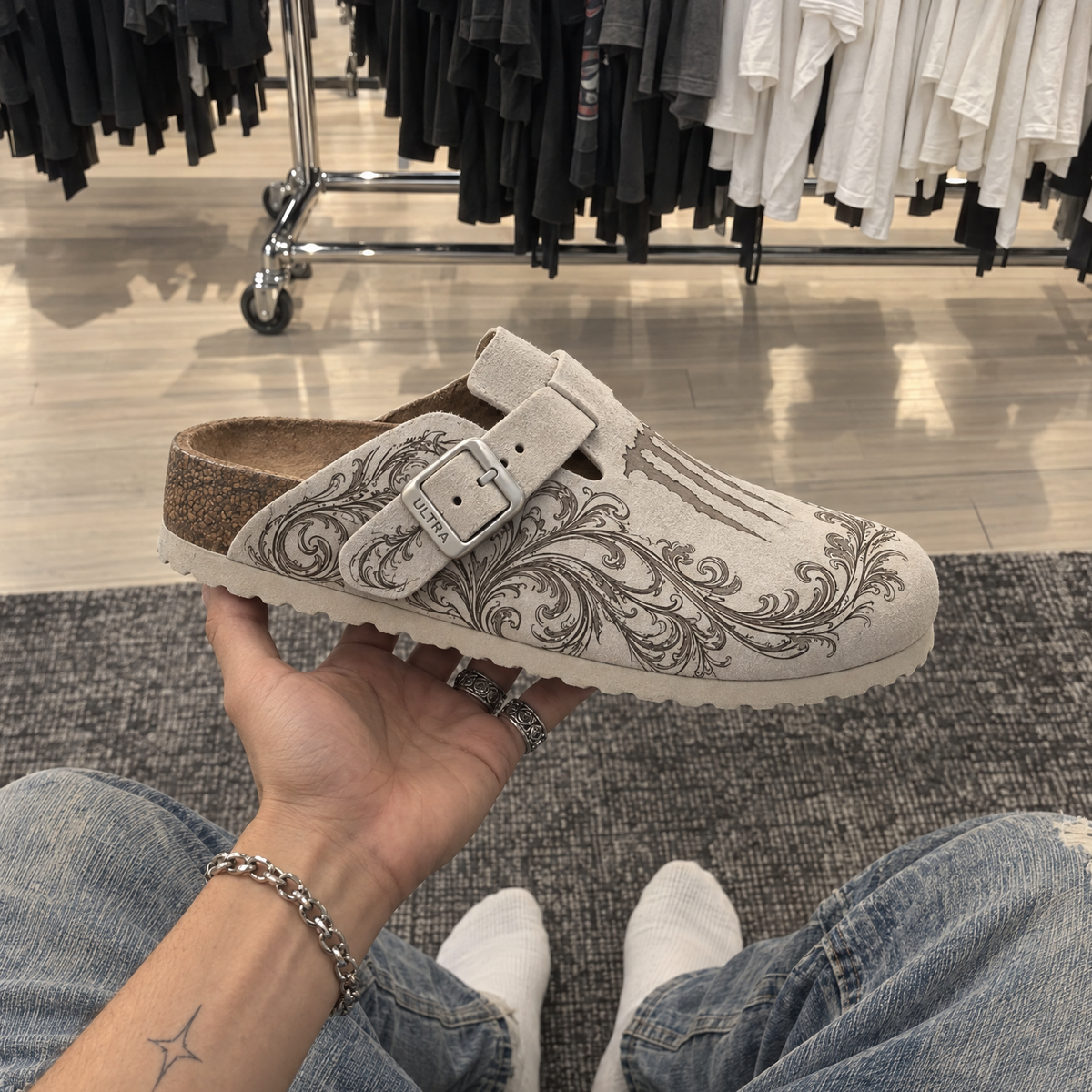 White Monster Clogs